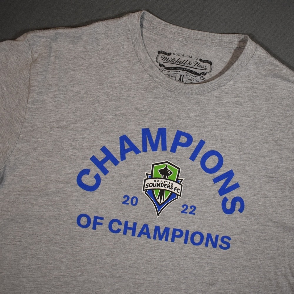 Seattle Sounders Champions League Champions Mitchell & Ness Gray X-Large Tee